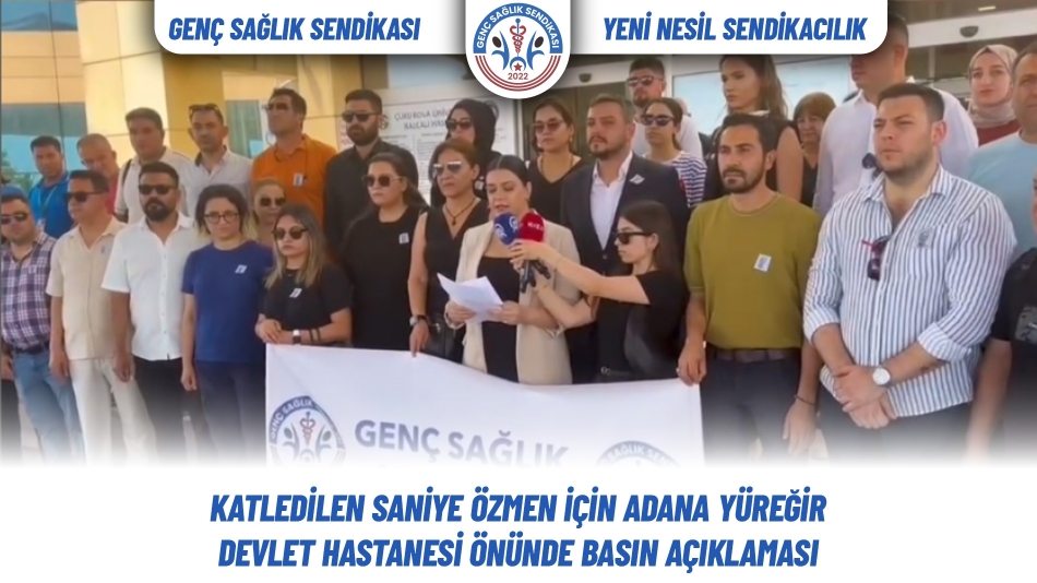 Katledilen Saniye Özmen için Adana Yüreğir Devlet Hastanesi Önünde Basın Açıklaması